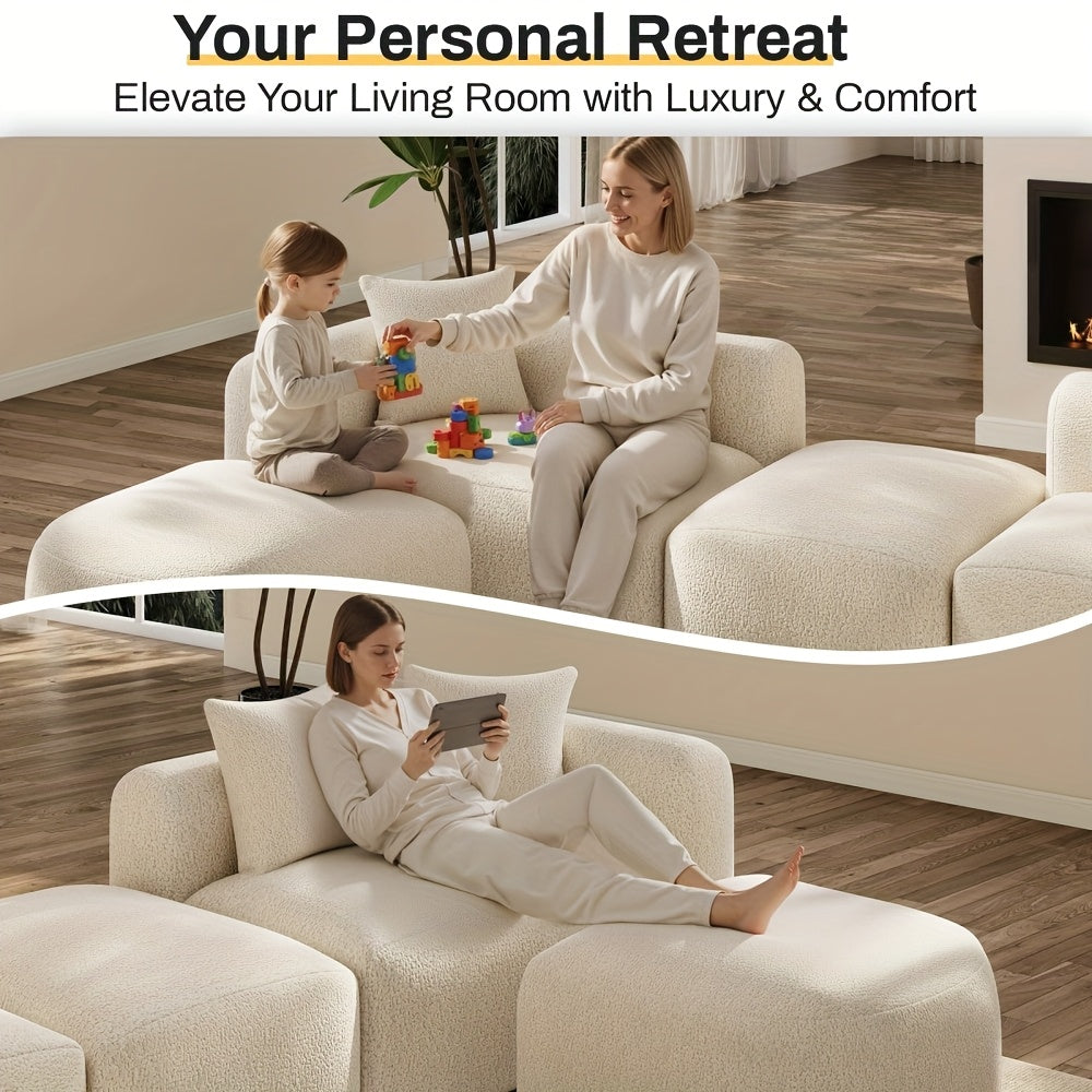 Sofá Conversível L Design Modular Luxuoso Prático