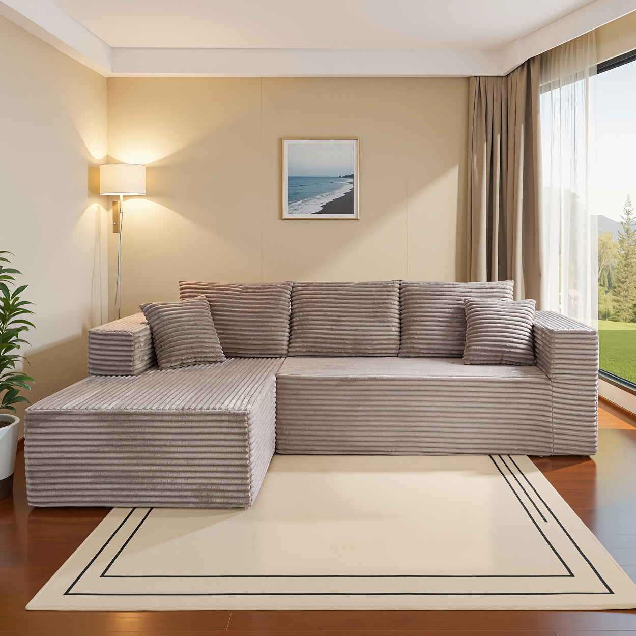 Sofá Cama Minimalista Luxo Veludo Montagem Zero