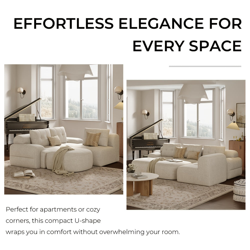 Sofá em U Gigante Conforto Premium Montagem Zero