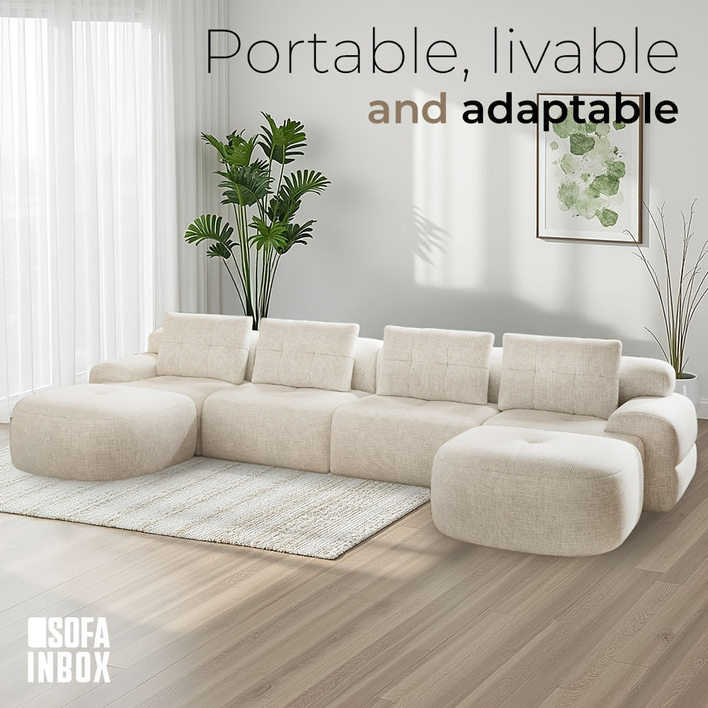 Sofá em U Gigante Conforto Premium Montagem Zero