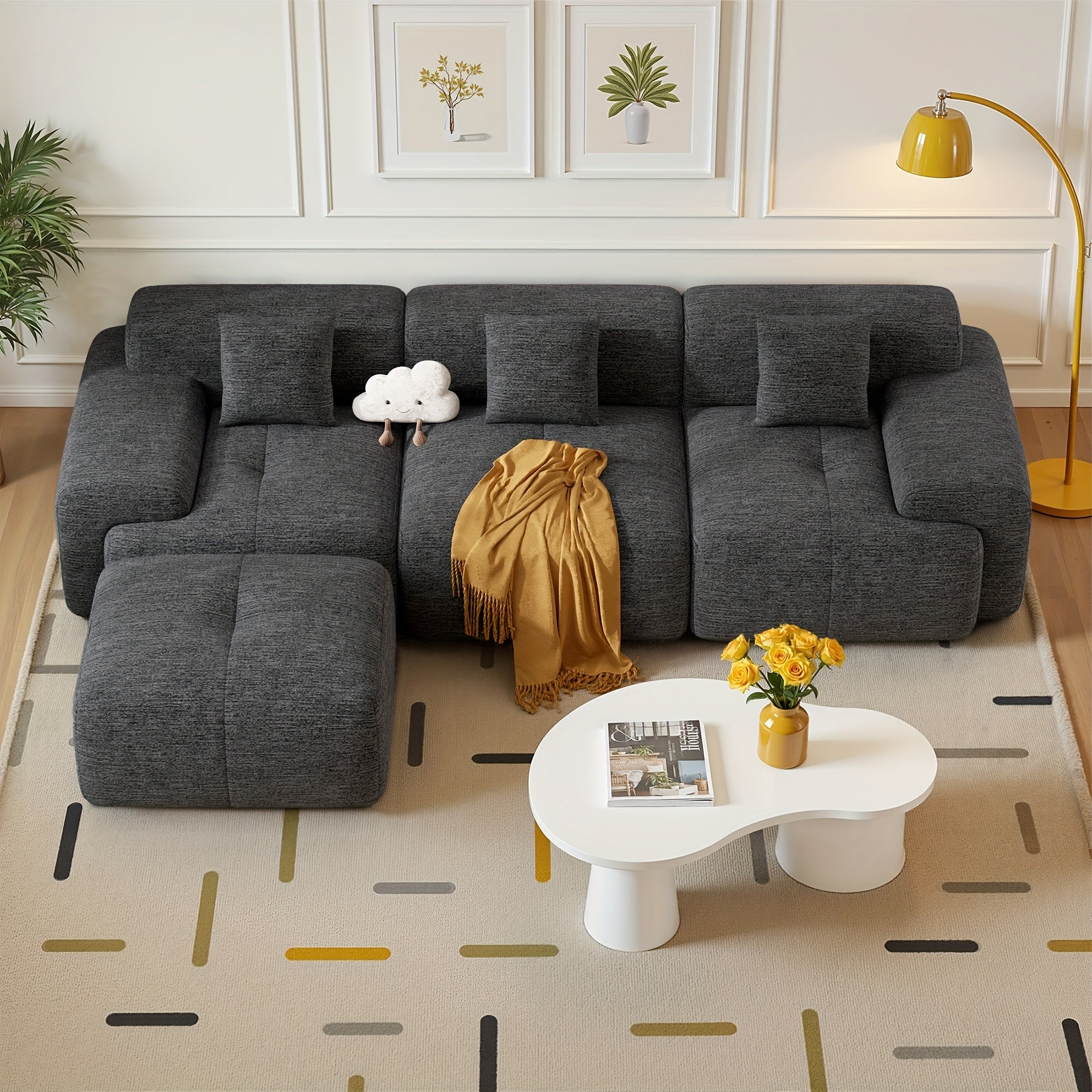 Sofá L Multifuncional Design Inteligente Confortável