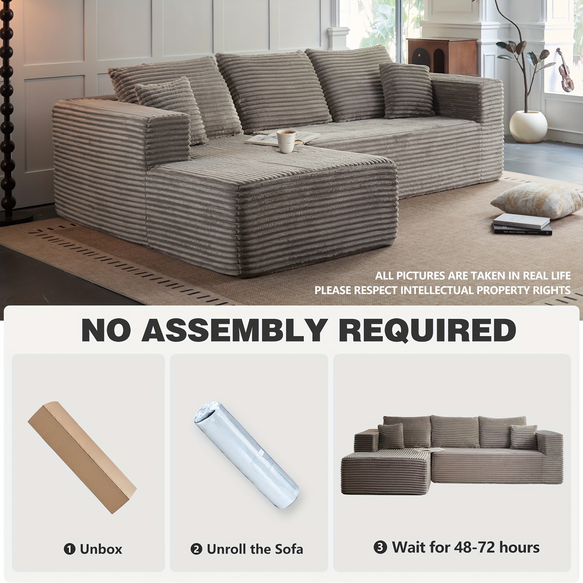 Sofá Cama Minimalista Luxo Veludo Montagem Zero