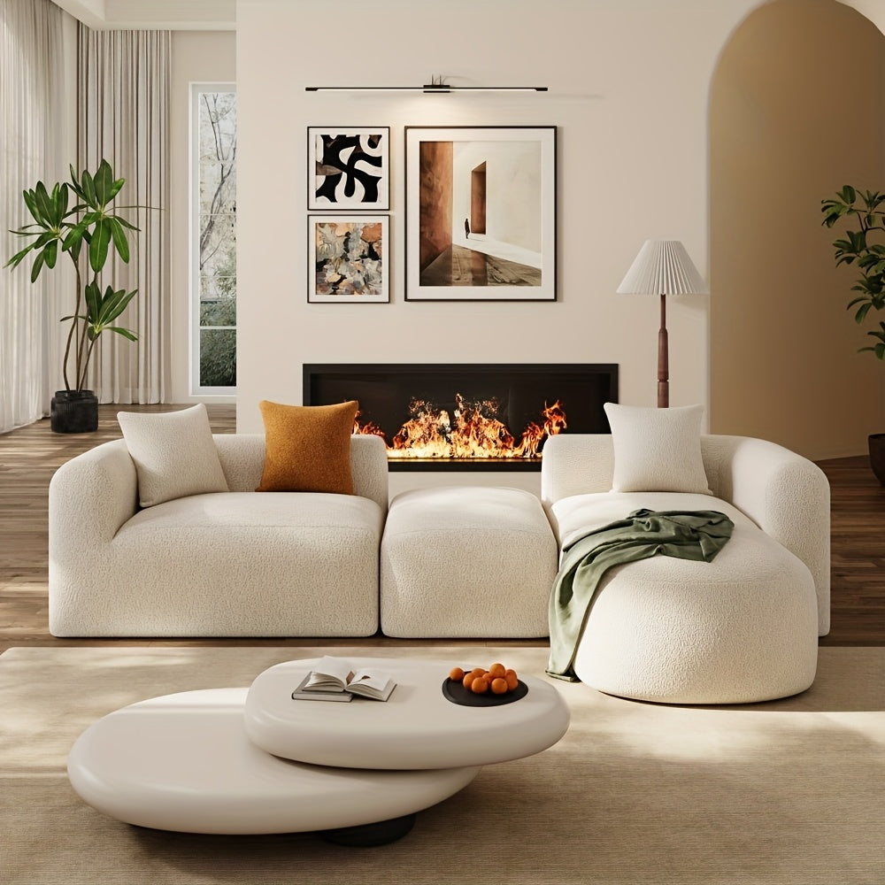 Sofá Conversível L Design Modular Luxuoso Prático