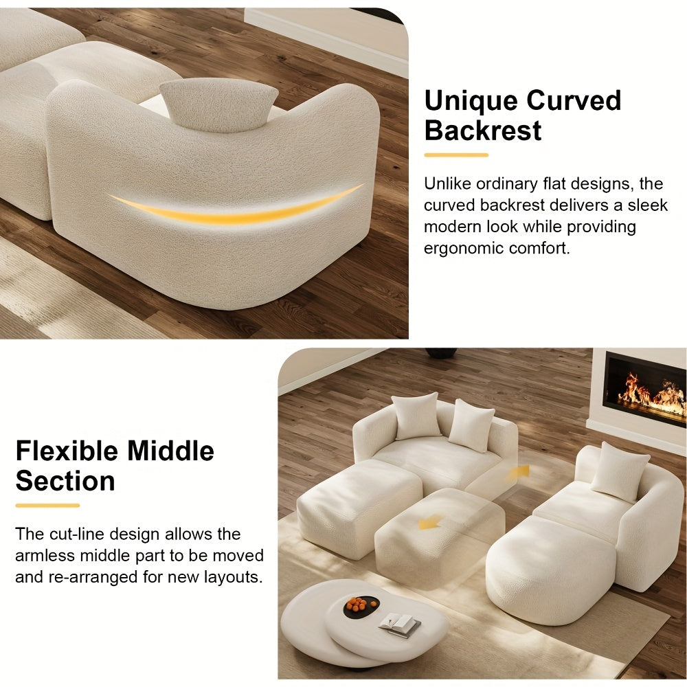 Sofá Conversível L Design Modular Luxuoso Prático